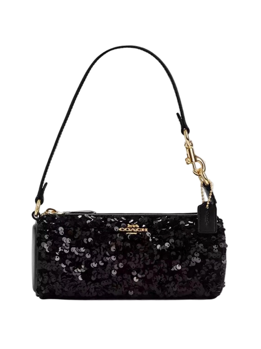 Coach Nolita Black Sequin Barrel Mini Bag NWT - Picture 1 of 6